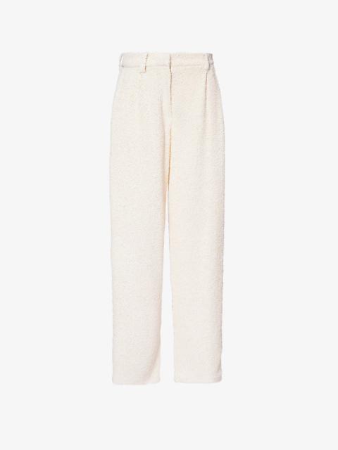 MAGDA BUTRYM Wide-leg mid-rise linen-blend trousers