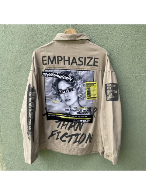 Other Designers Print All Over Me - Vtg NOBLE EMPHASIZE RAPTURE Big Graphic Full Print Jacket