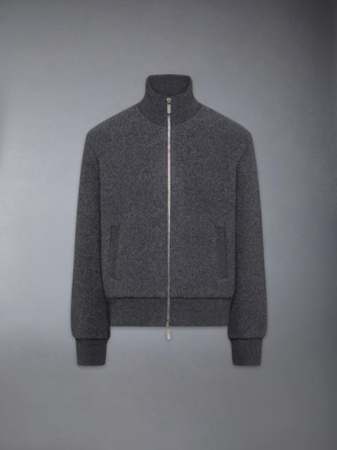 Thom Browne WOOL FLEECE FUNNEL NECK ZIP UP JACKET