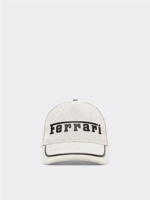 Ferrari Baseball cap with embroidered Ferrari logo and leather details