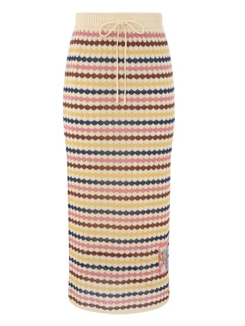 Zimmermann AWAKEN SCALLOP KNIT MIDI SKIRT