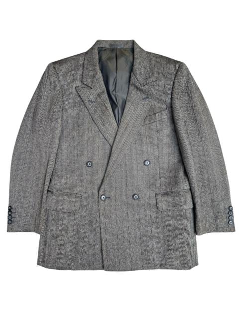 Burberry Burberry Grey Herringbone Wool Blazer Double-Breasted