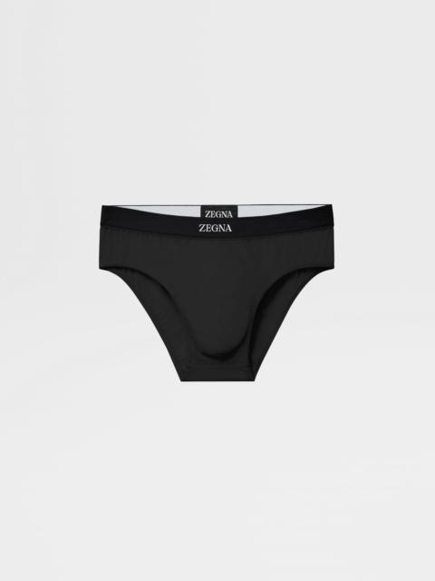 ZEGNA BLACK STRETCH COTTON MIDI BRIEF