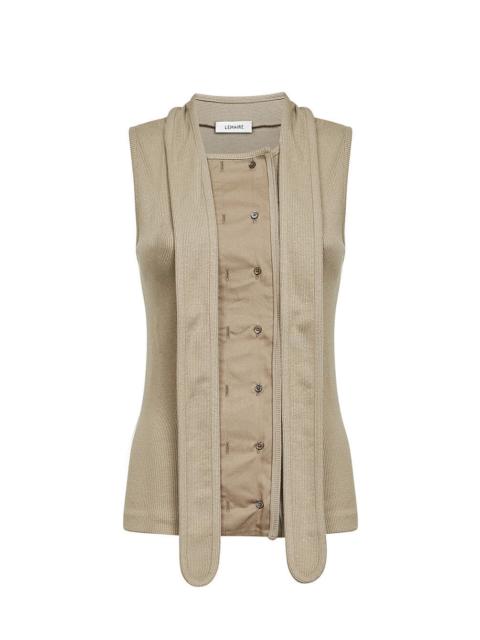 Lemaire Lemaire Women Sage Ribbed Jersey Asymmetrical Fitted Top