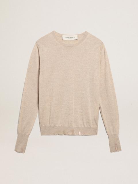 Golden Goose Women's sweater in light brown merino wool