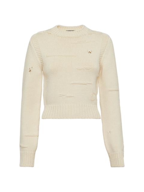 ripped-detailing knitted jumper