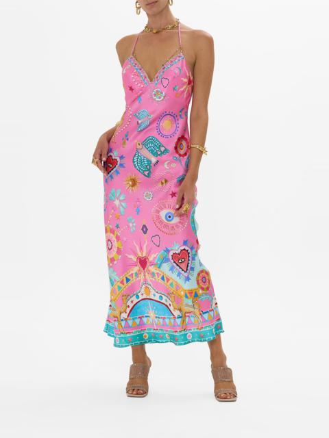 CAMILLA CHAIN DETAIL SLIP DRESS