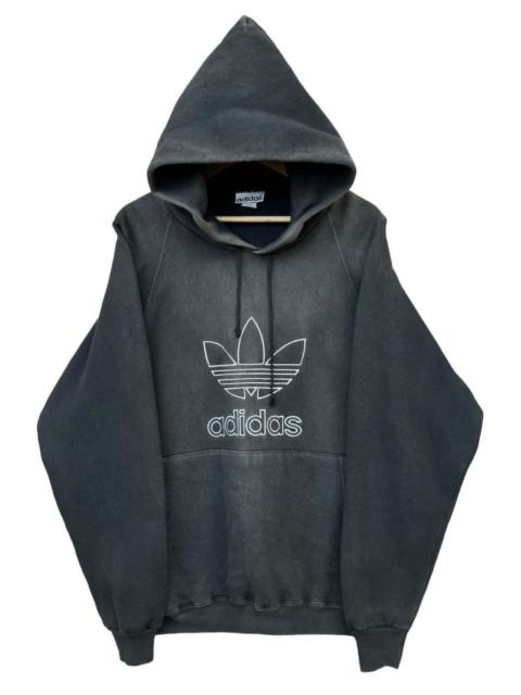 adidas Vintage 90s Adidas Distressed Sunfaded Baggy Black Hoodie