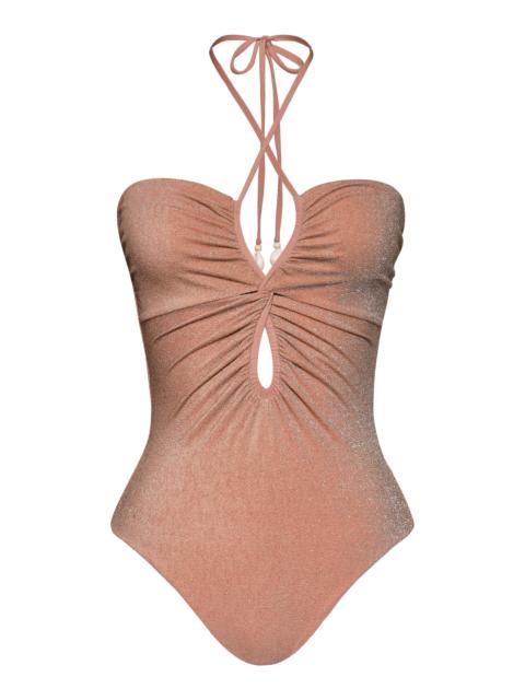 Johanna Ortiz Coral Reef Cutout One-Piece Swimsuit light pink