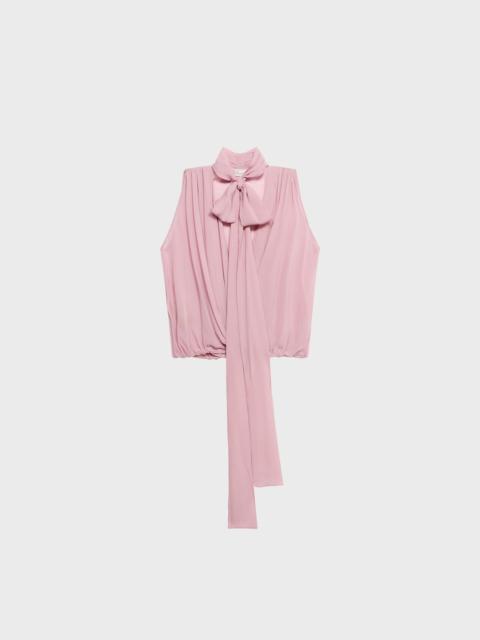 Blumarine GEORGETTE WRAP TOP WITH PUSSY-BOW