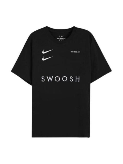 Nike Nike Sportswear Swoosh Chest Sports Round Neck Short Sleeve Black DH0030-010