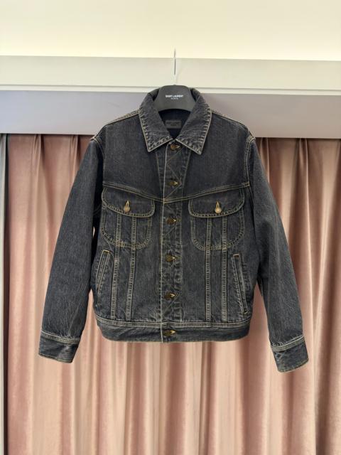 SAINT LAURENT Saint Laurent washed denim jacket black