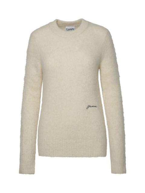 GANNI Ivory Brushed Alpaca Sweater