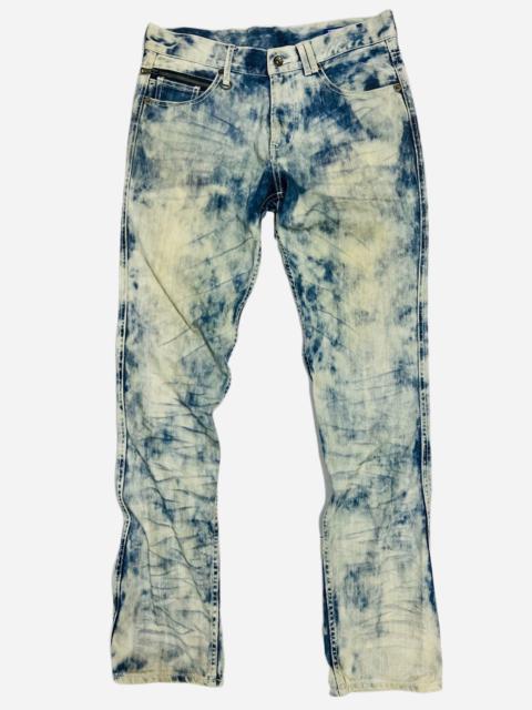 Flare Acid Wash Semantic Design Denim Jeans