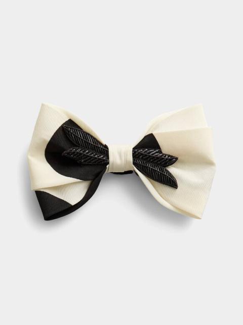 Other Designers BNWT SS23 MANI DEL SUD SPAKLING LEAF TWO TONE BOW TIE
