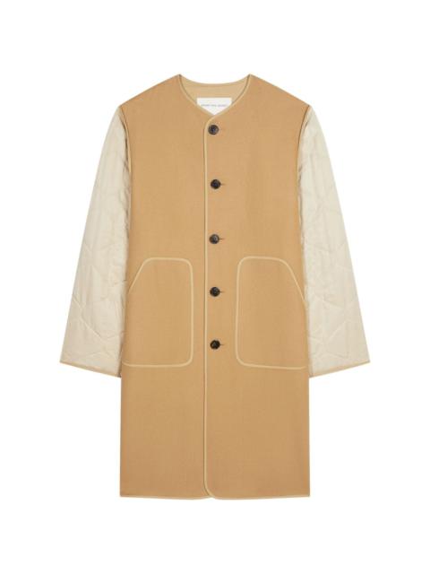 unlined collarless coat