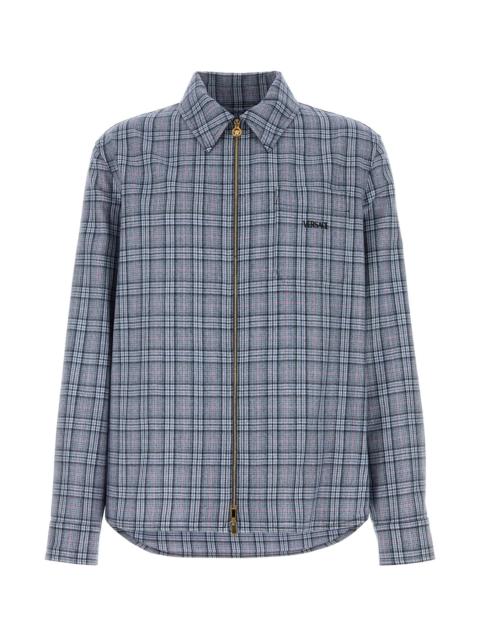 VERSACE Embroidered wool shirt