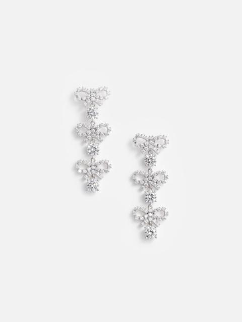 self-portrait MICRO BOW CRYSTAL TIERED EARRINGS
