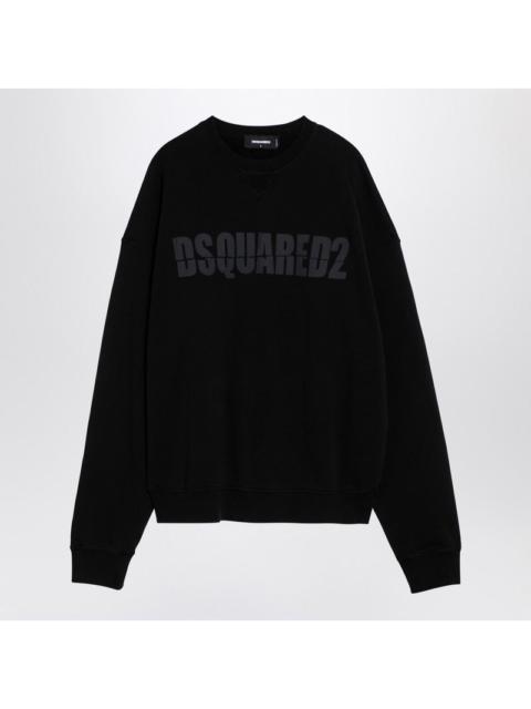 Dsquared2 Black cotton crew-neck sweatshirt with logo