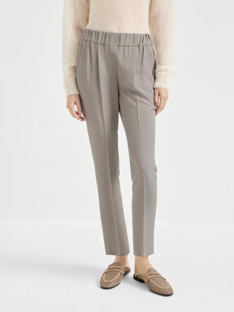 Brunello Cucinelli Silk and acetate crêpe cady tailored jogger trousers