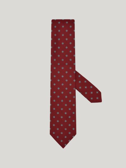 Canali RED PATTERNED SILK JACQUARD TIE