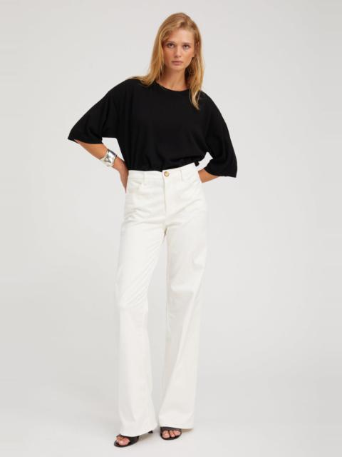 SPRWMN CREAM 5 POCKET MID-RISE WIDE LEG