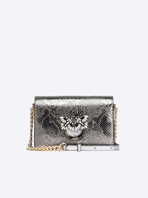 PINKO PINKO GALLERIA MINI LOVE BAG CLICK IN PUNCHED REPTILE SKIN