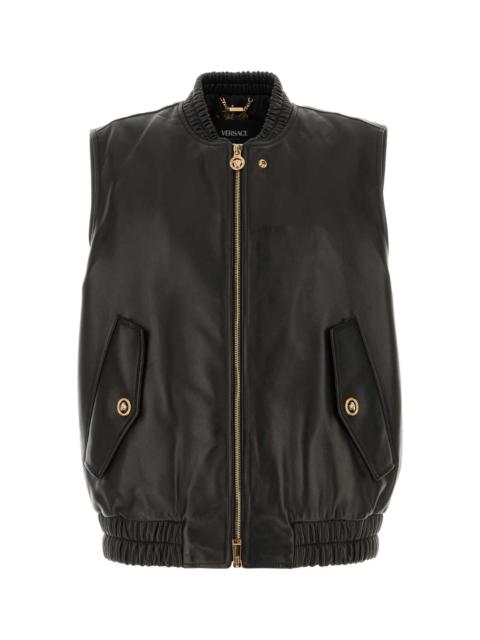 VERSACE Versace Men Black Leather Jacket