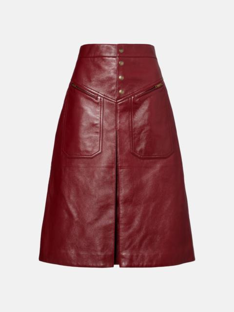 Chloé Leather midi skirt