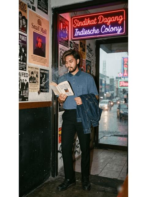 Givenchy Vintage Givenchy Monsieur Textured Knit Polo - Slate Blue
