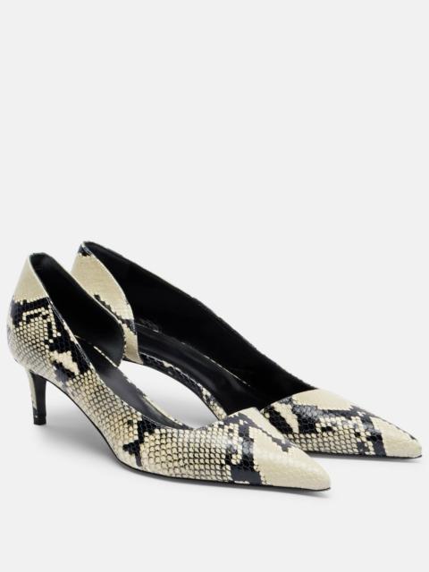 KHAITE Jett D'Orsay 45 snake-effect leather pumps