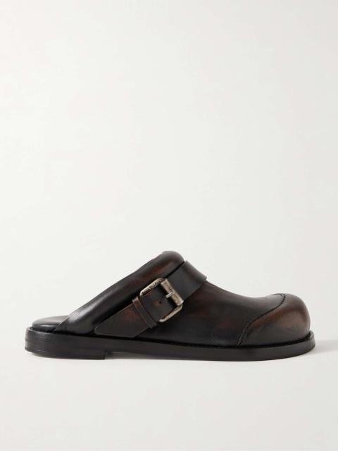 Leather mules Dark brown