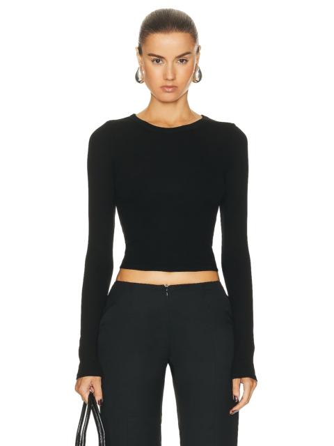 Enza Costa Silk Knit Long Sleeve Tuck Top