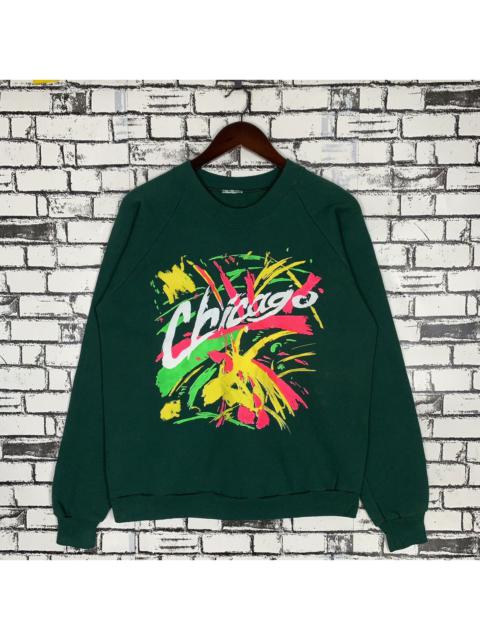 Other Designers Vintage Chicago Big Print Sweatshirt Chicago Crewneck