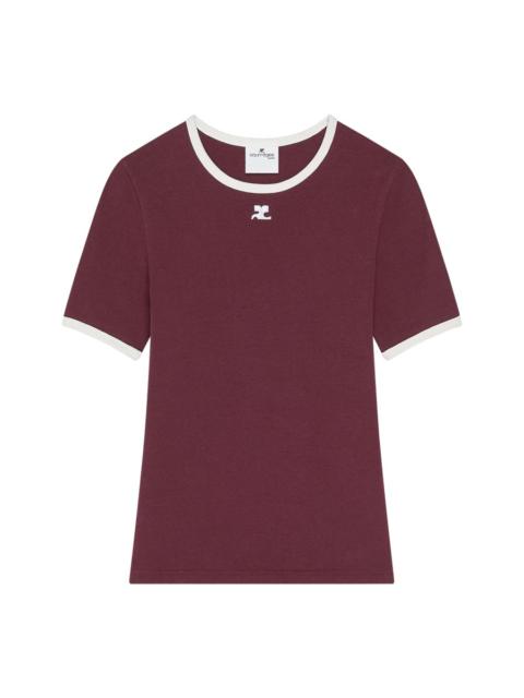 courrèges "SIGNATURE CONTRAST" COTTON T-SHIRT