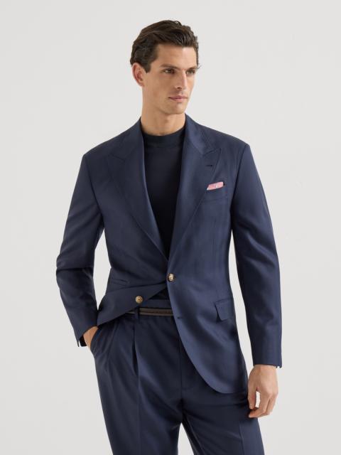 Brunello Cucinelli Virgin wool chevron Tailor blazer with peak lapels