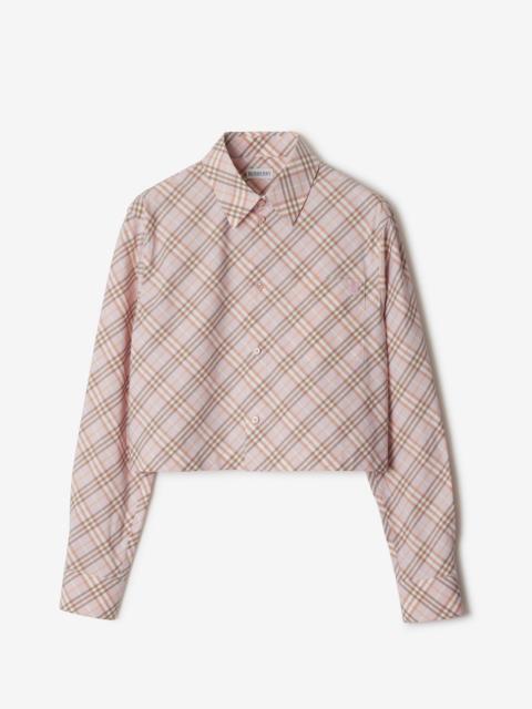 Burberry Cropped Check Cotton Shirt