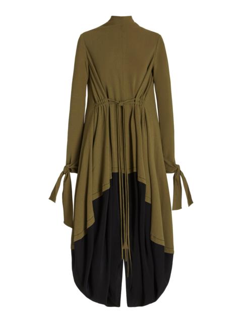 Proenza Schouler Cinched Waist Crepe Maxi Dress green