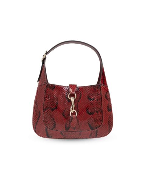 GUCCI GUCCI Jackie Red Embossed Leather Shoulder Bag New & Authent