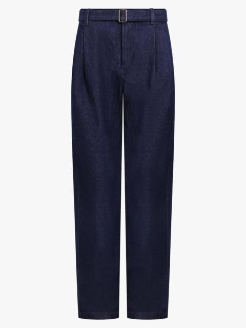 AFTER PRAY BELTED TUCK TAILORED DENIM PANT | INDIGO