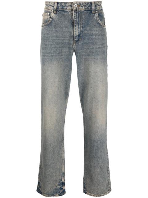 REPRESENT Represent Bleached-effect Straight-leg Jeans