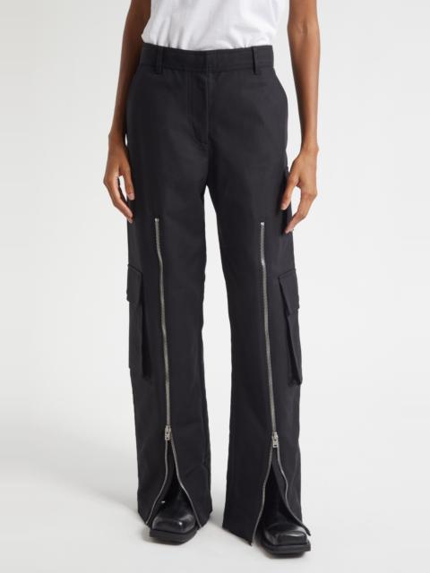 Acne Studios Acne Studios Pytail Layered Cotton Sateen Cargo Pants in Black at Nordstrom