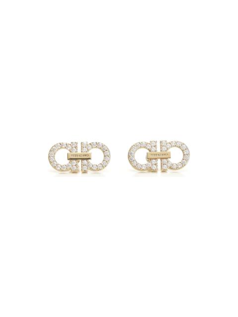 FERRAGAMO Double 'gancini' Earrings With Crystals
