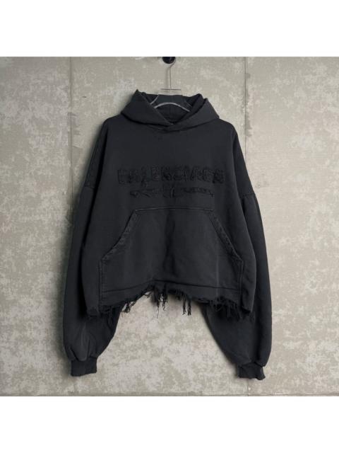 BALENCIAGA Balenciaga Black Distressed Tassel Hoodie
