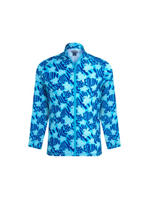 Vilebrequin Men Zipped Long Sleeves Rashguard Ronde des tortues Logo