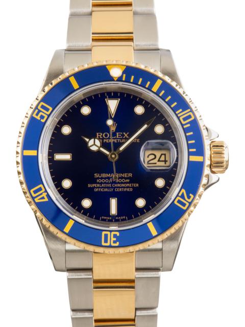 ROLEX Pre-owned Rolex Submariner Two Tone Ref 16613 Blue Dial