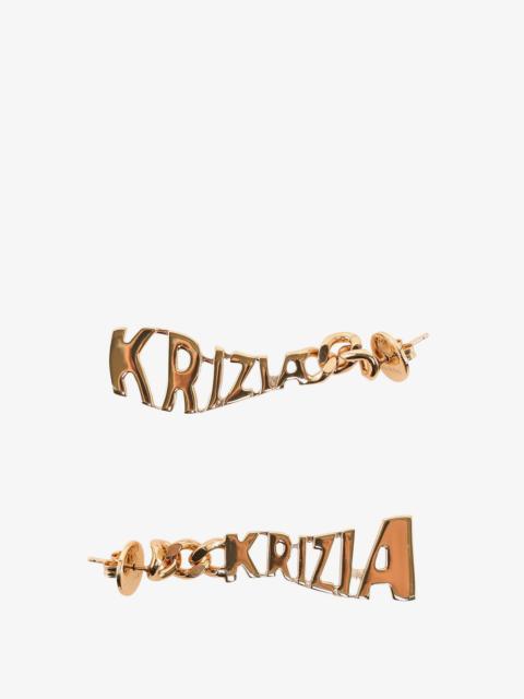 K KRIZIA - K Krizia Brass Earrings With Logo