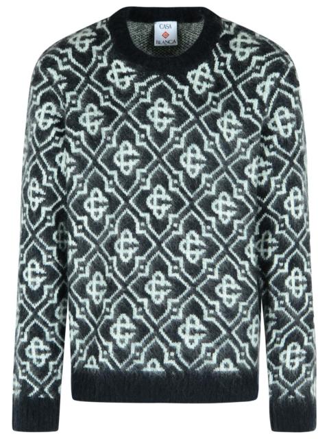 CASABLANCA Casablanca Mohair Blend Monogrammed Sweater Black