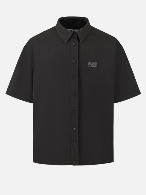 EVISU Reversible Washed Logo Embroidery and Embossing Relax Fit Jersey Shirt