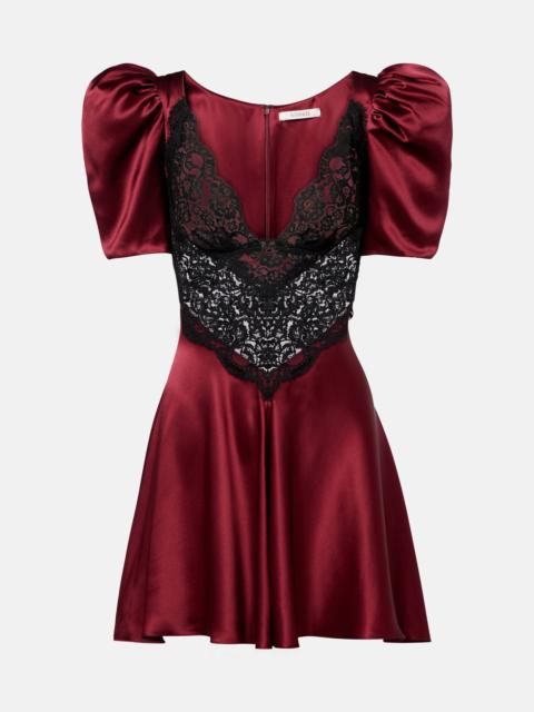 RODARTE Lace-trimmed silk cocktail dress